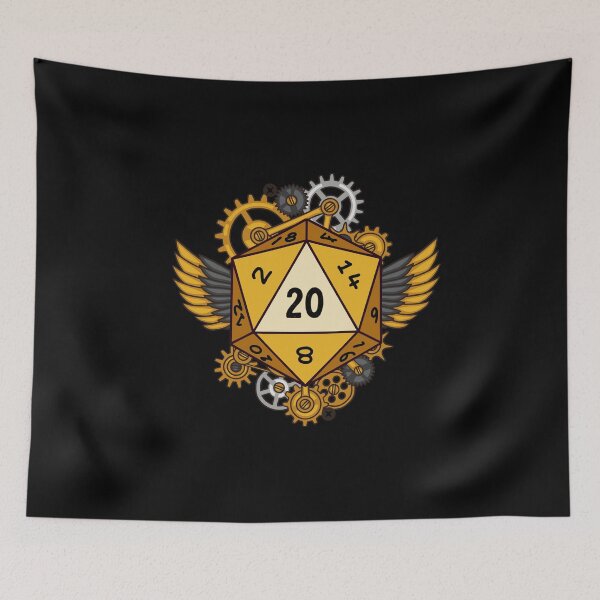 Item preview, ARTIFICER RPG DICE: Winged d20 and gears. designed and sold by DungeonAtelier.
