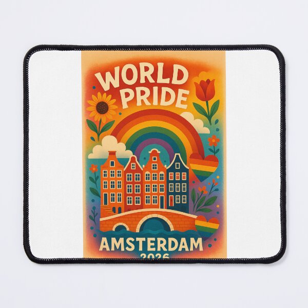 Item preview, WorldPride Amsterdam 2026 Rainbow Cityscape designed and sold by Places On Earth.