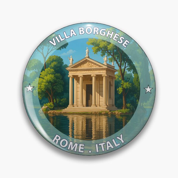 Item preview, Villa Borghese Rome Italy – Iconic Landmark Travel vacation destination souvenir art stamp designed and sold by inkNext.
