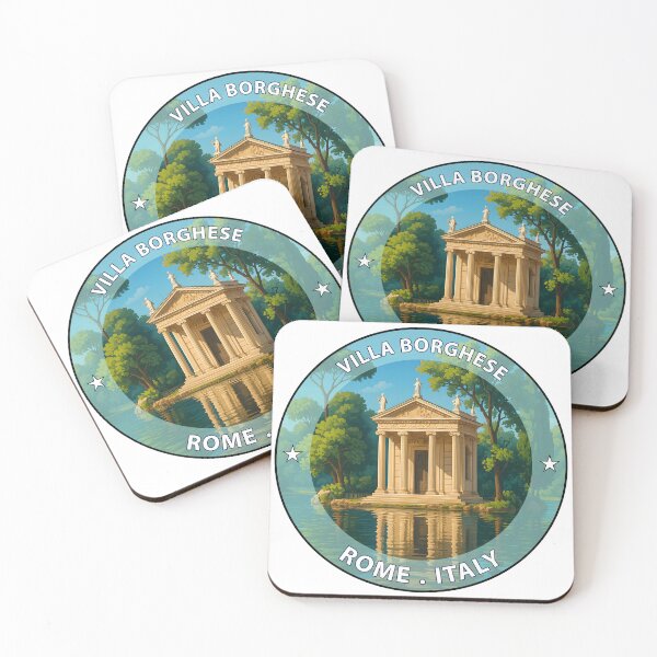 Item preview, Villa Borghese Rome Italy – Iconic Landmark Travel vacation destination souvenir art stamp designed and sold by inkNext.