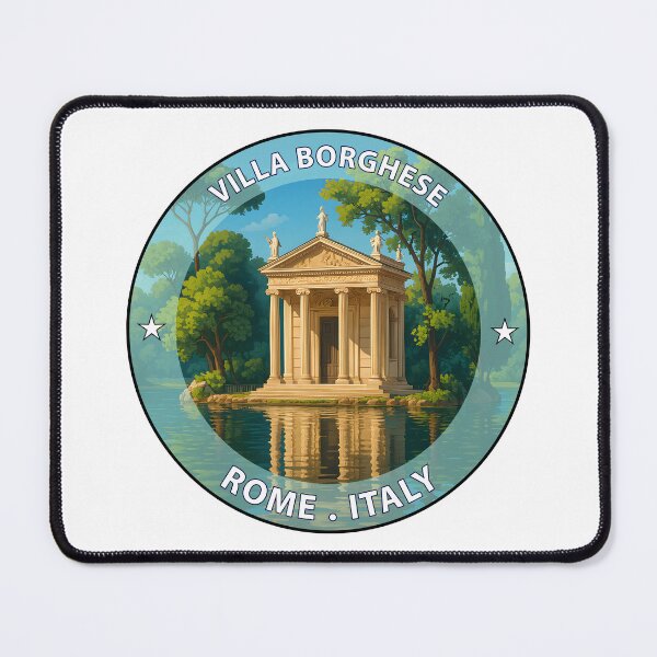 Item preview, Villa Borghese Rome Italy – Iconic Landmark Travel vacation destination souvenir art stamp designed and sold by inkNext.