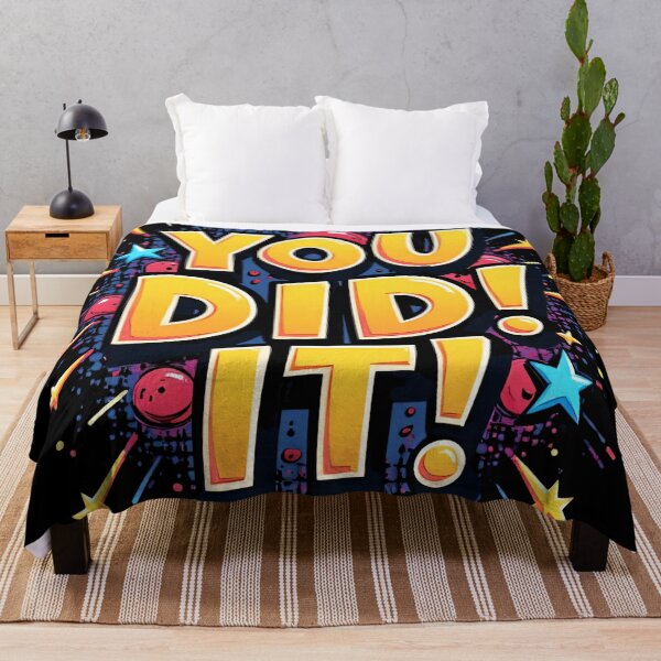 Item preview, You Did It Vibrant Comic Style Pop Art Typography With Colorful Starburst Explosion And Celebration Energy Graphic Design designed and sold by Mimoshi ⭐⭐⭐⭐⭐.