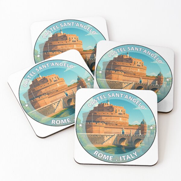 Item preview, Castel Sant’Angelo Rome Italy – Iconic Landmark Travel vacation destination souvenir art stamp designed and sold by inkNext.