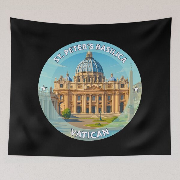 Item preview, St. Peter’s Basilica Vatican City – Iconic Landmark Travel vacation destination souvenir art stamp designed and sold by inkNext.