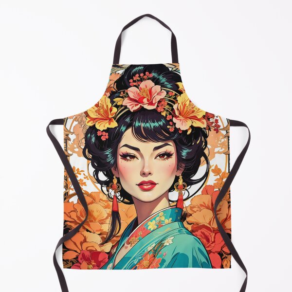 Item preview, Timeless Westerner Geisha Waifu in Ornamental Frame Art designed and sold by BorgSpareParts.