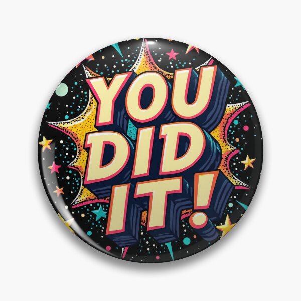 Item preview, You Did It Bold Retro Comic Pop Art Style Typography With Colorful Starburst Explosion Fun Celebration Success Design designed and sold by Mimoshi ⭐⭐⭐⭐⭐.