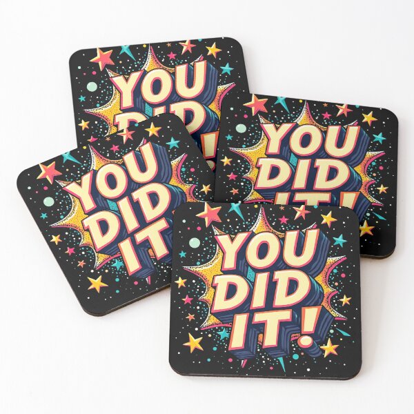 Item preview, You Did It Bold Retro Comic Pop Art Style Typography With Colorful Starburst Explosion Fun Celebration Success Design designed and sold by Mimoshi ⭐⭐⭐⭐⭐.