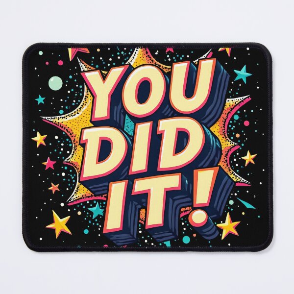 Item preview, You Did It Bold Retro Comic Pop Art Style Typography With Colorful Starburst Explosion Fun Celebration Success Design designed and sold by Mimoshi ⭐⭐⭐⭐⭐.