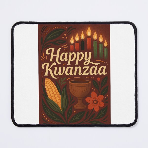 Item preview, Happy Kwanzaa Celebration with Kinara and Unity Symbols designed and sold by Aryabek.