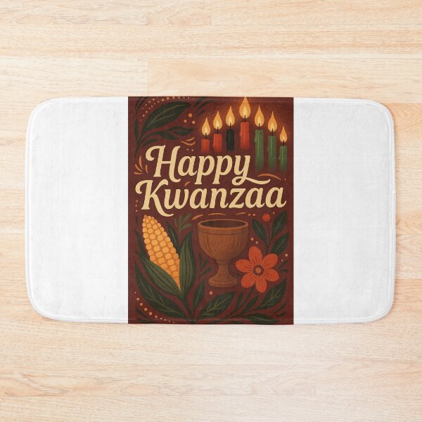 Item preview, Happy Kwanzaa Celebration with Kinara and Unity Symbols designed and sold by Aryabek.