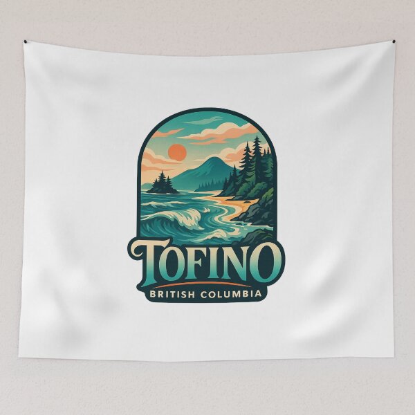 Item preview, Tofino Canada Wild Coastline and Mountain Sunset designed and sold by Aryabek.
