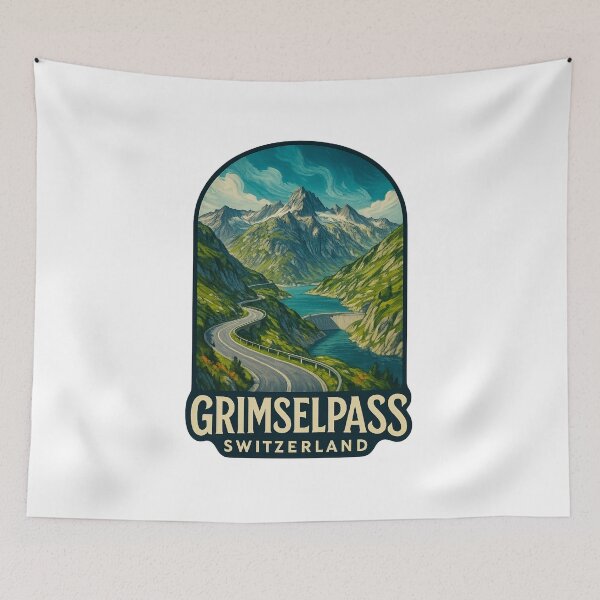 Item preview, Grimselpass Switzerland Alpine Roadscape designed and sold by Aryabek.