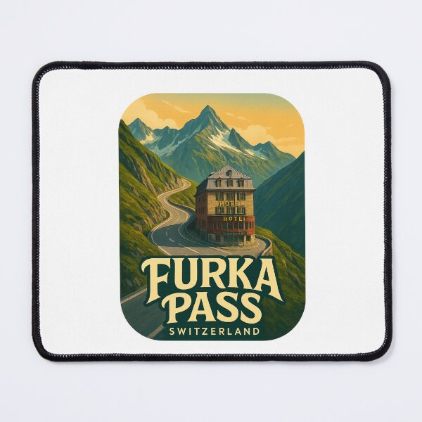 Item preview, Furka Pass Switzerland with Historic Mountain Hotel designed and sold by Aryabek.