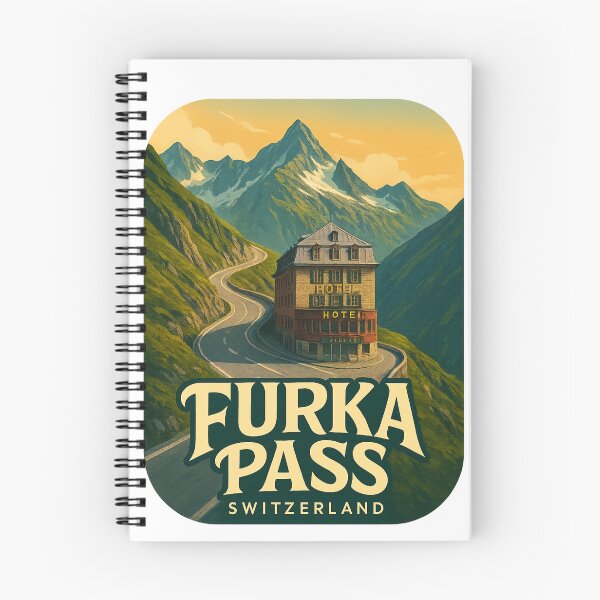Item preview, Furka Pass Switzerland with Historic Mountain Hotel designed and sold by Aryabek.