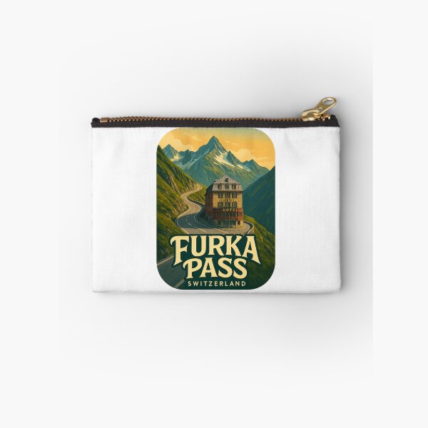 Item preview, Furka Pass Switzerland with Historic Mountain Hotel designed and sold by Aryabek.
