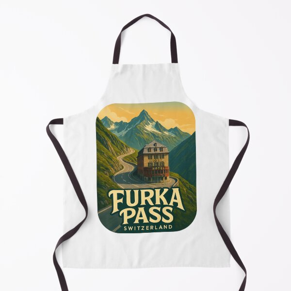 Item preview, Furka Pass Switzerland with Historic Mountain Hotel designed and sold by Aryabek.