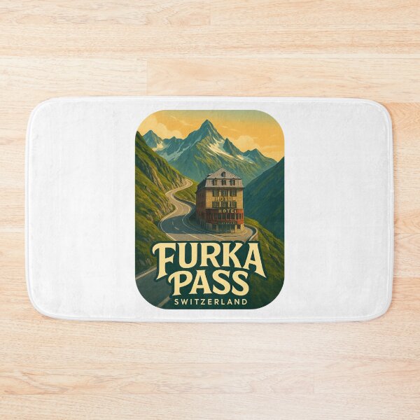 Item preview, Furka Pass Switzerland with Historic Mountain Hotel designed and sold by Aryabek.