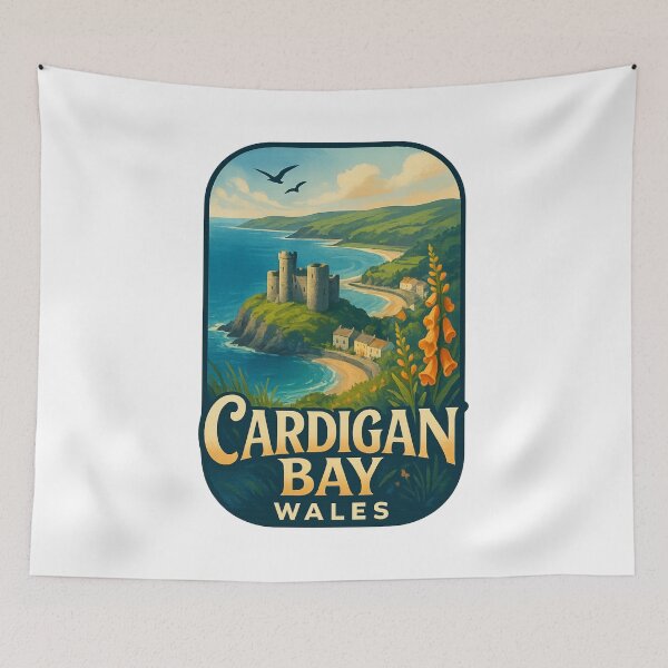 Item preview, Cardigan Bay Castle View Wales designed and sold by Aryabek.