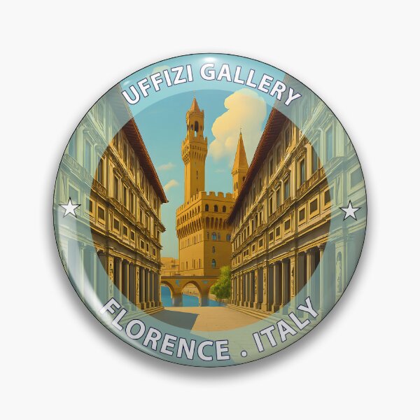 Item preview, Uffizi Gallery Florence Italy – Iconic Landmark Travel vacation destination souvenir art stamp designed and sold by inkNext.