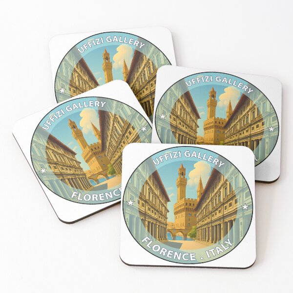 Item preview, Uffizi Gallery Florence Italy – Iconic Landmark Travel vacation destination souvenir art stamp designed and sold by inkNext.