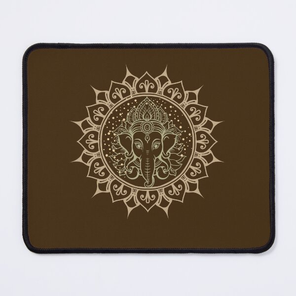 Item preview, Yoga DULL GOLD LORD on coffee Ganesha VERSION 5a, Hindu elephant god ganesha or Ganpati 10 happy diwali rangoli design 11 designed and sold by mndesignworx.