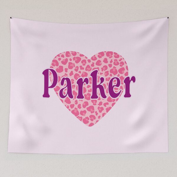 Item preview, Parker Name Pink Leopard Heart  designed and sold by Jeallan Designs.