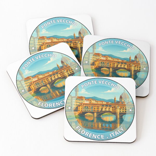 Item preview, Ponte Vecchio Florence Italy – Iconic Landmark Travel vacation destination souvenir art stamp designed and sold by inkNext.
