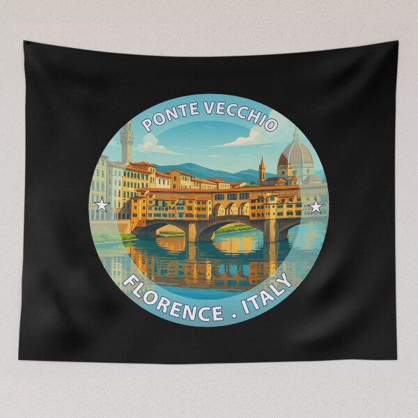 Item preview, Ponte Vecchio Florence Italy – Iconic Landmark Travel vacation destination souvenir art stamp designed and sold by inkNext.