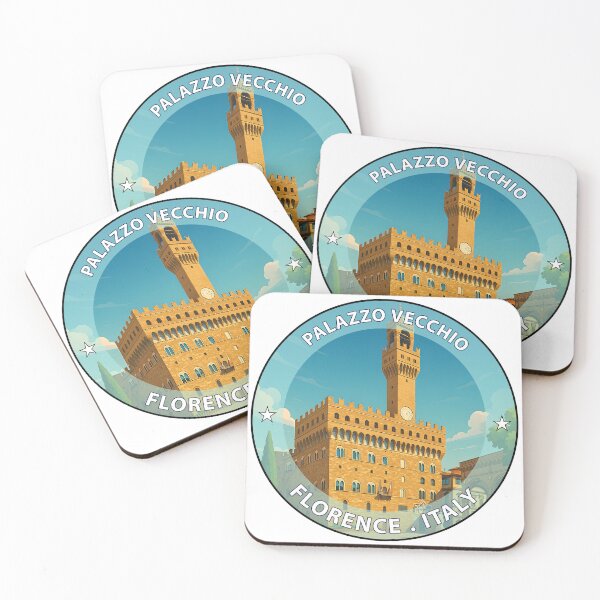 Item preview, Palazzo Vecchio Florence Italy – Iconic Landmark Travel vacation destination souvenir art stamp designed and sold by inkNext.
