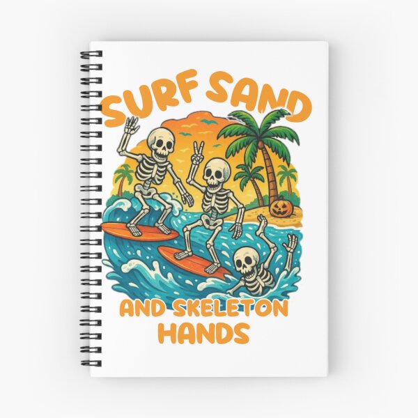 Item preview, Surf Sand and Skeleton Hands – Funny Surfing Skeletons Halloween designed and sold by Abibless1998.