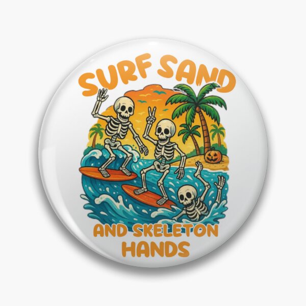 Item preview, Surf Sand and Skeleton Hands – Funny Surfing Skeletons Halloween designed and sold by Abibless1998.