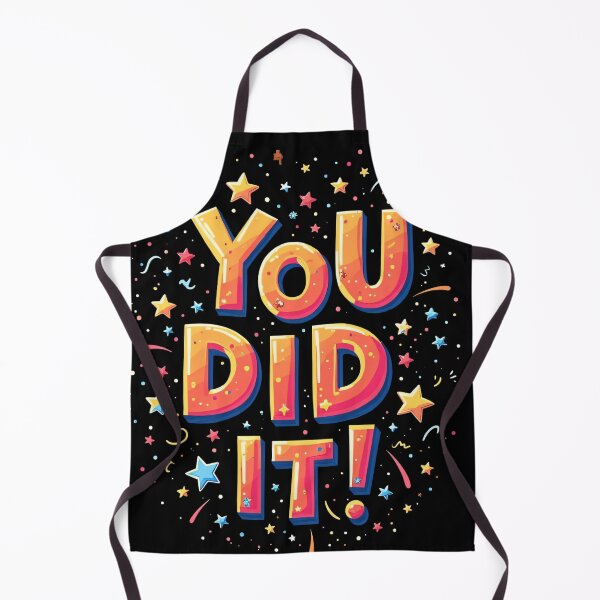 Item preview, You Did It Colorful Celebration Typography Design With Stars Confetti Sparkles Positive Message Cheerful Fun Motivational Artwork designed and sold by Mimoshi ⭐⭐⭐⭐⭐.