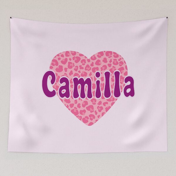 Item preview, Camilla Name Pink Leopard Heart  designed and sold by Jeallan Designs.