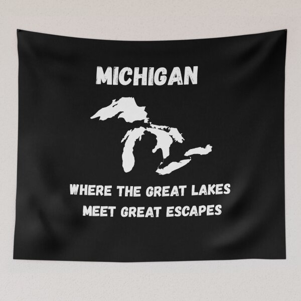 Item preview, Michigan – Where the Great Lakes Meet Great Escapes designed and sold by Gravly.
