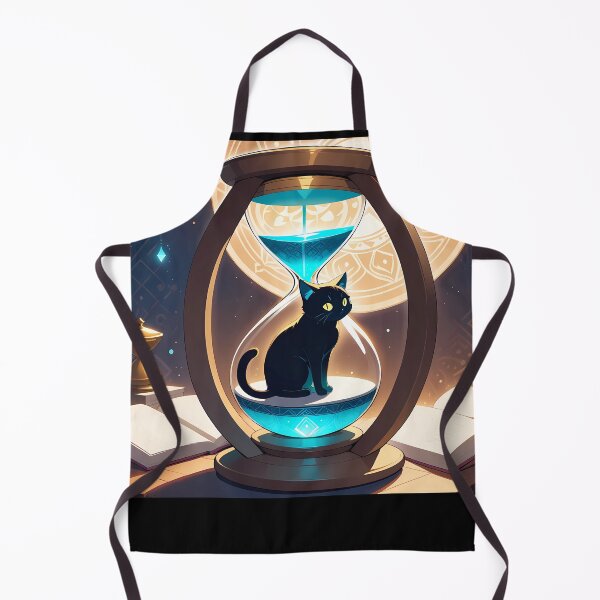 Item preview, Mystical Black Cat in Hourglass with Islamic Patterns – Time, Study, and Magic- islamic mood and decoration designed and sold by RAZ1995.