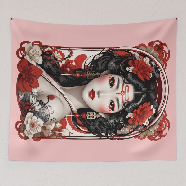 Item preview, Korean Kisaeng Waifu Pinup in Decorative Style designed and sold by BorgSpareParts.