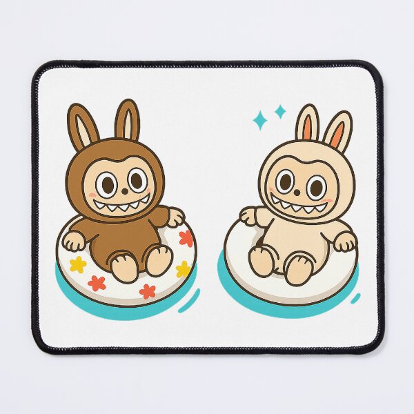 Item preview, Labubu swimming in swimming rings designed and sold by MarisoArt.