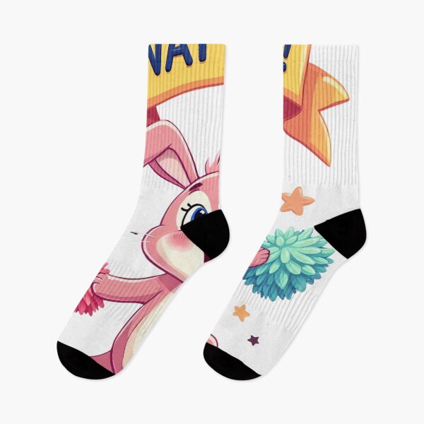 Item preview, Way To Go Pink Cheerful Bunny With Pom Poms Cute Cartoon Character Happy Motivational Celebration Fun Positive Artwork designed and sold by Mimoshi ⭐⭐⭐⭐⭐.