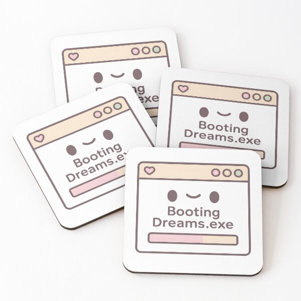 Item preview, Booting Dreams.exe – Kawaii Retro Y2K Computer Screen designed and sold by WojcikDesigners.