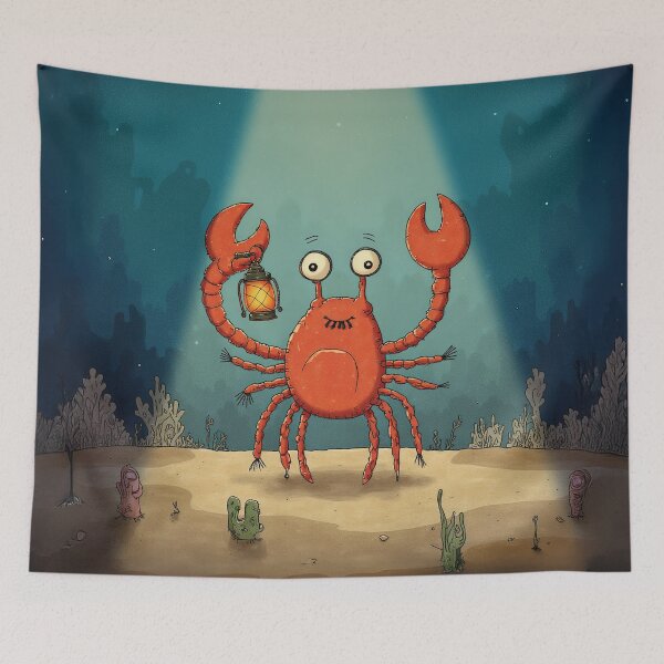 Item preview, Cheerful Crab with Lantern designed and sold by Whimsical Hug.
