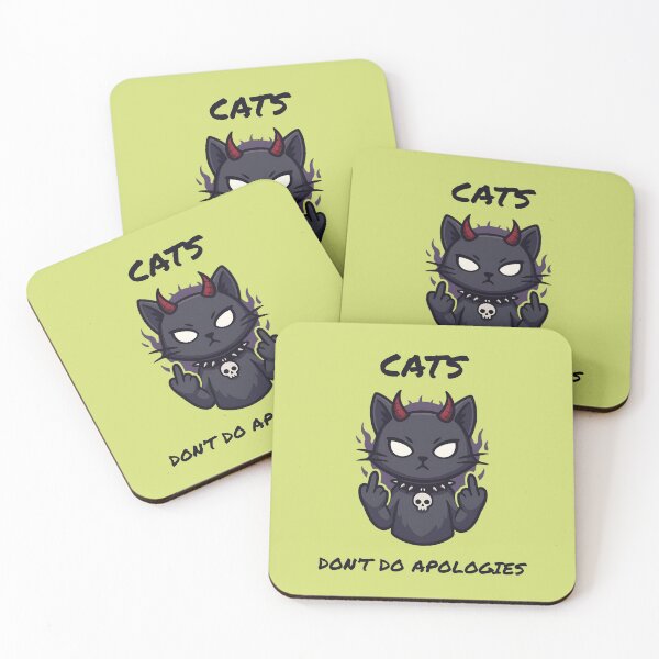Item preview, Cats Don’t Do Apologies – Funny Cat Attitude Quote designed and sold by DanielBDesigns.