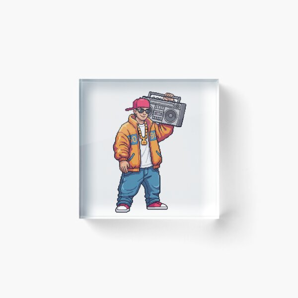 Item preview, Pixel Art B-Boy Holding a Boombox designed and sold by ToloArt.