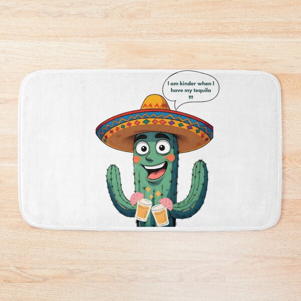 Item preview, Funny Mexican Cactus with Tequila – Fiesta Sombrero Cartoon Design designed and sold by MiraDesignCo.