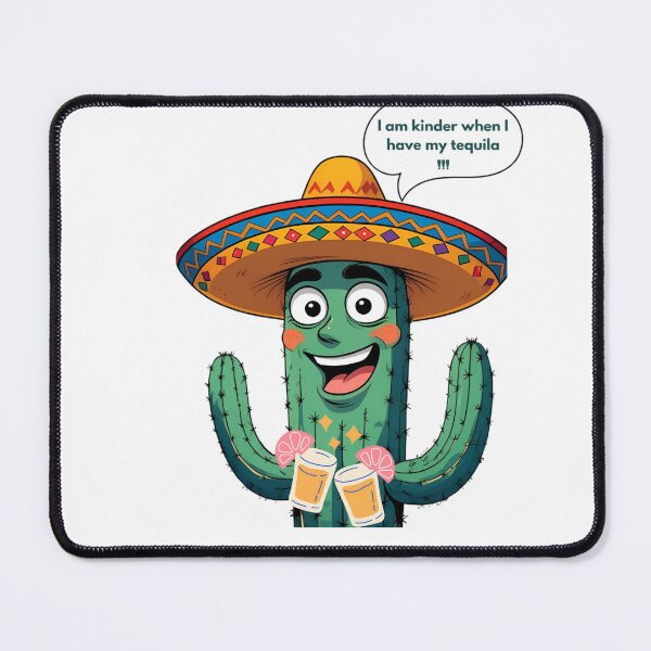 Item preview, Funny Mexican Cactus with Tequila – Fiesta Sombrero Cartoon Design designed and sold by MiraDesignCo.