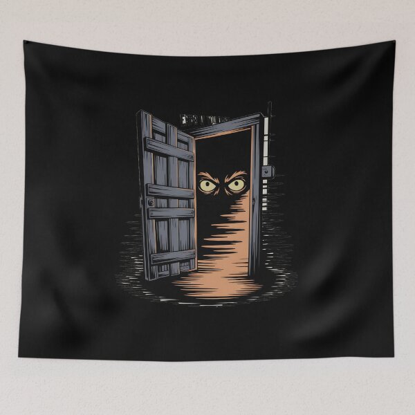 Item preview, Don’t Open That Door! – Retro Horror Warning designed and sold by ArtistanForge.