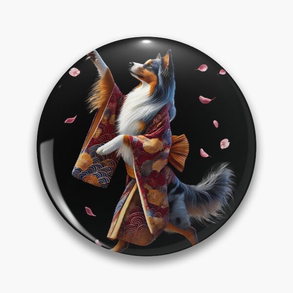 Artikelvorschau, Australian Shepherd Japanische Kunst Kimono Harajuku Hundeliebhaber entworfen und verkauft von Kimberley King Art King Art.