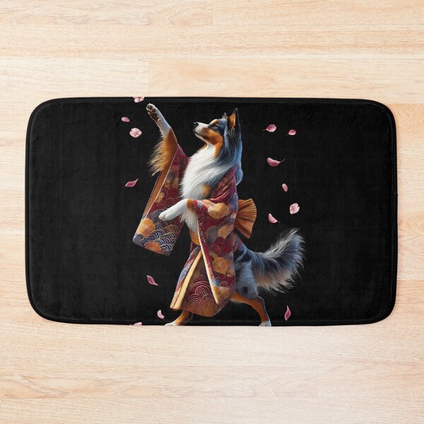 Artikelvorschau, Australian Shepherd Japanische Kunst Kimono Harajuku Hundeliebhaber entworfen und verkauft von Kimberley King Art King Art.