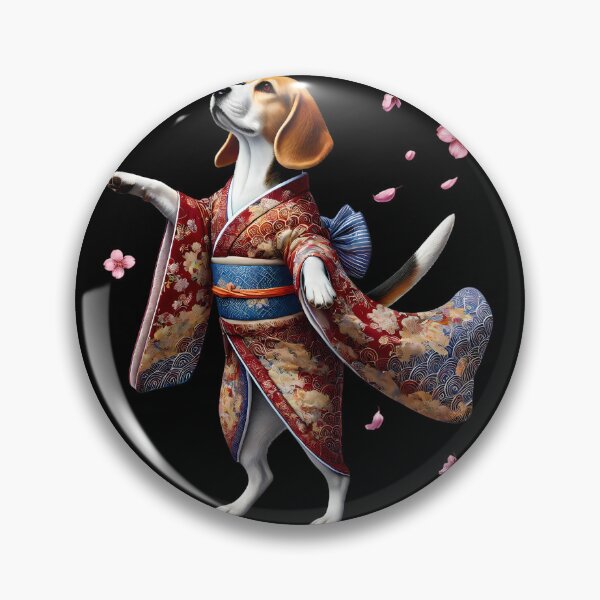 Artikelvorschau, Beagle Japanische Kunst Kimono Harajuku Hundeliebhaber entworfen und verkauft von Kimberley King Art King Art.