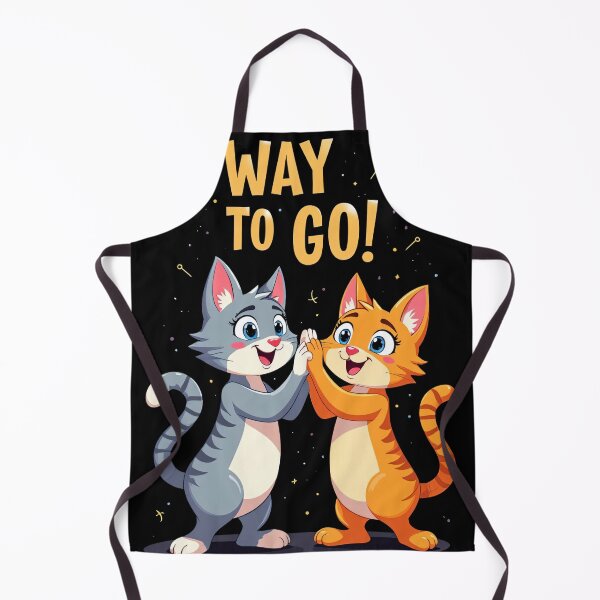 Item preview, Way To Go Two Cute Cats High Five Cheerful Positive Motivational Adorable Cartoon Animal Friendship Happy Celebration Artwork designed and sold by Mimoshi ⭐⭐⭐⭐⭐.