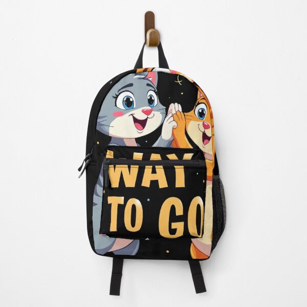 Item preview, Way To Go Two Cute Cats High Five Cheerful Positive Motivational Adorable Cartoon Animal Friendship Happy Celebration Artwork designed and sold by Mimoshi ⭐⭐⭐⭐⭐.